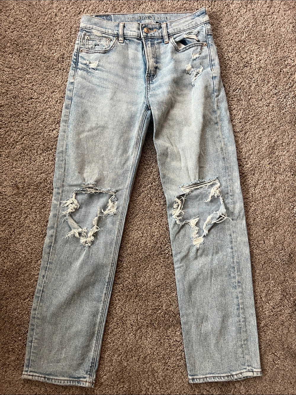 American Eagle Distressed Women's Jeans super high rise ankle straight